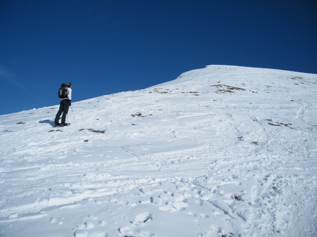 A cima Grem con le ciaspole